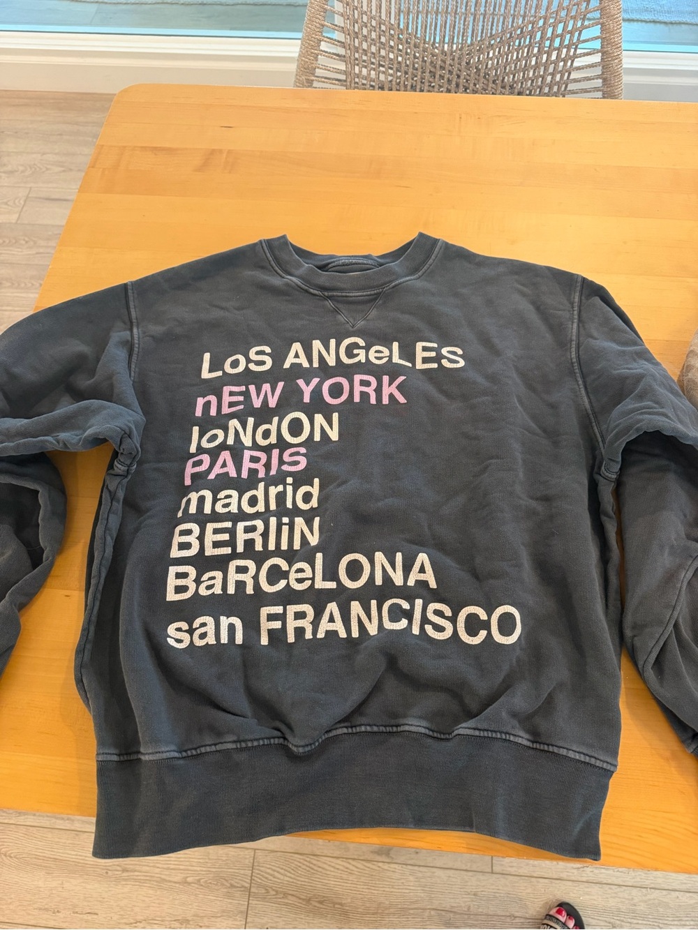 Women’s Anine Bing Dark Gray Graphic City Sweatshirt - Gray